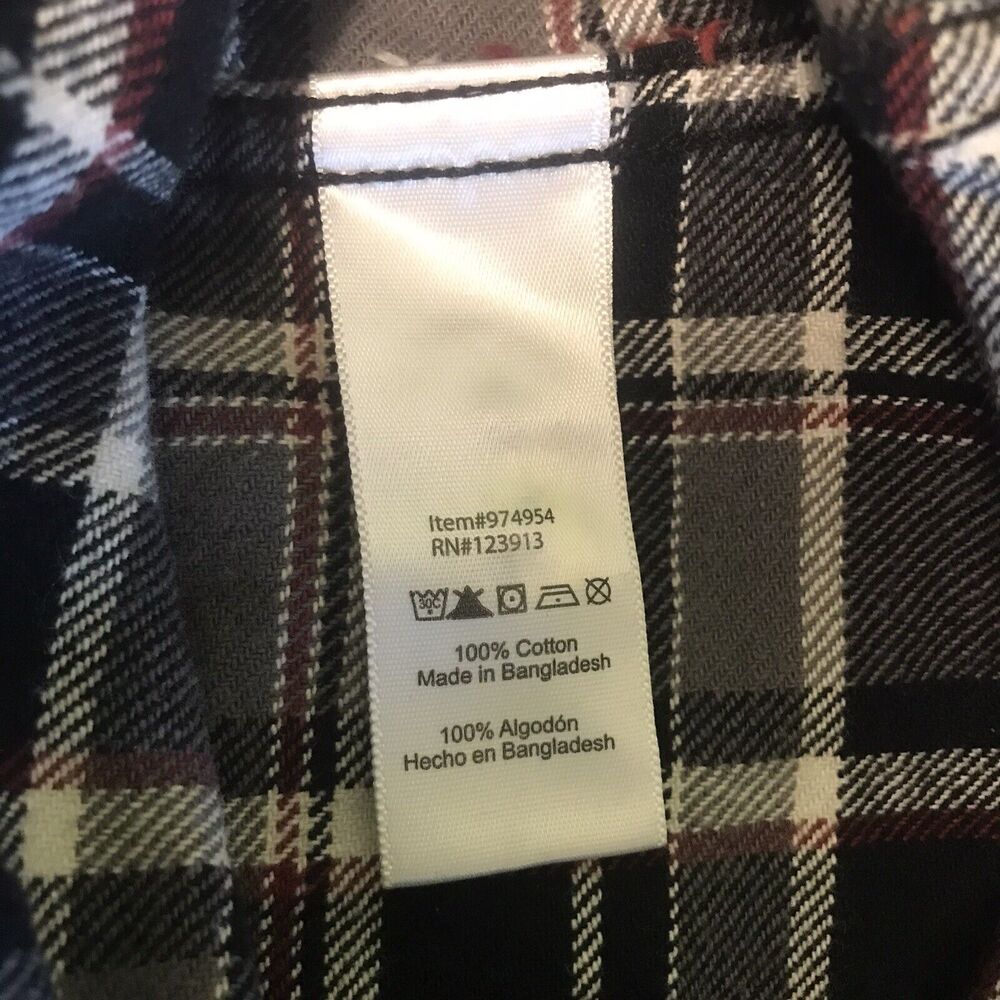 Jachs Brawny 9 oz. Flannel Shirt Men's XL Button Up Black White Plaid Shacket - Picture 5 of 11